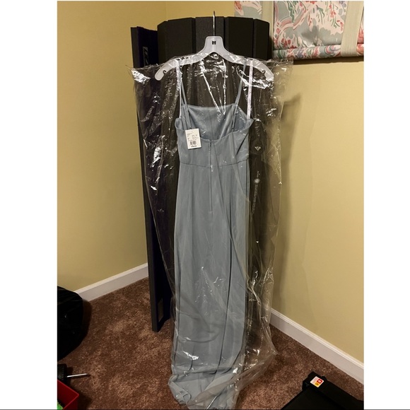David’s Bridal SPAGHETTI STRAP CHIFFON BRIDES-
MAID DRESS WITH SLIT - Picture 4 of 7